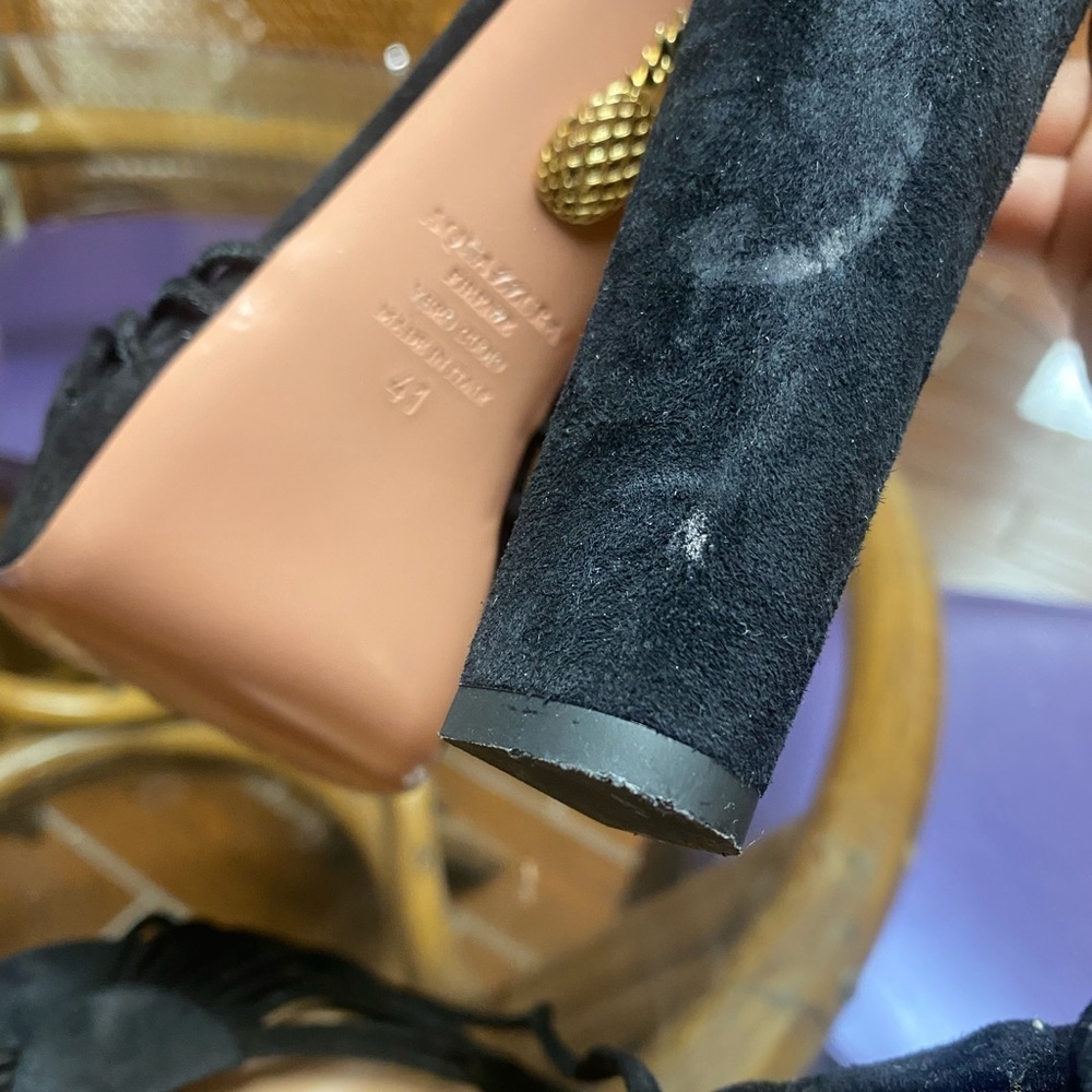 AQUAZZURA Suede Sandals Heels platforms - Picture 10 of 10